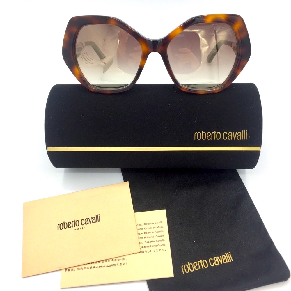 Roberto Cavalli Sunglasses Square Tortoise Sunglasses - Picture 16 of 16